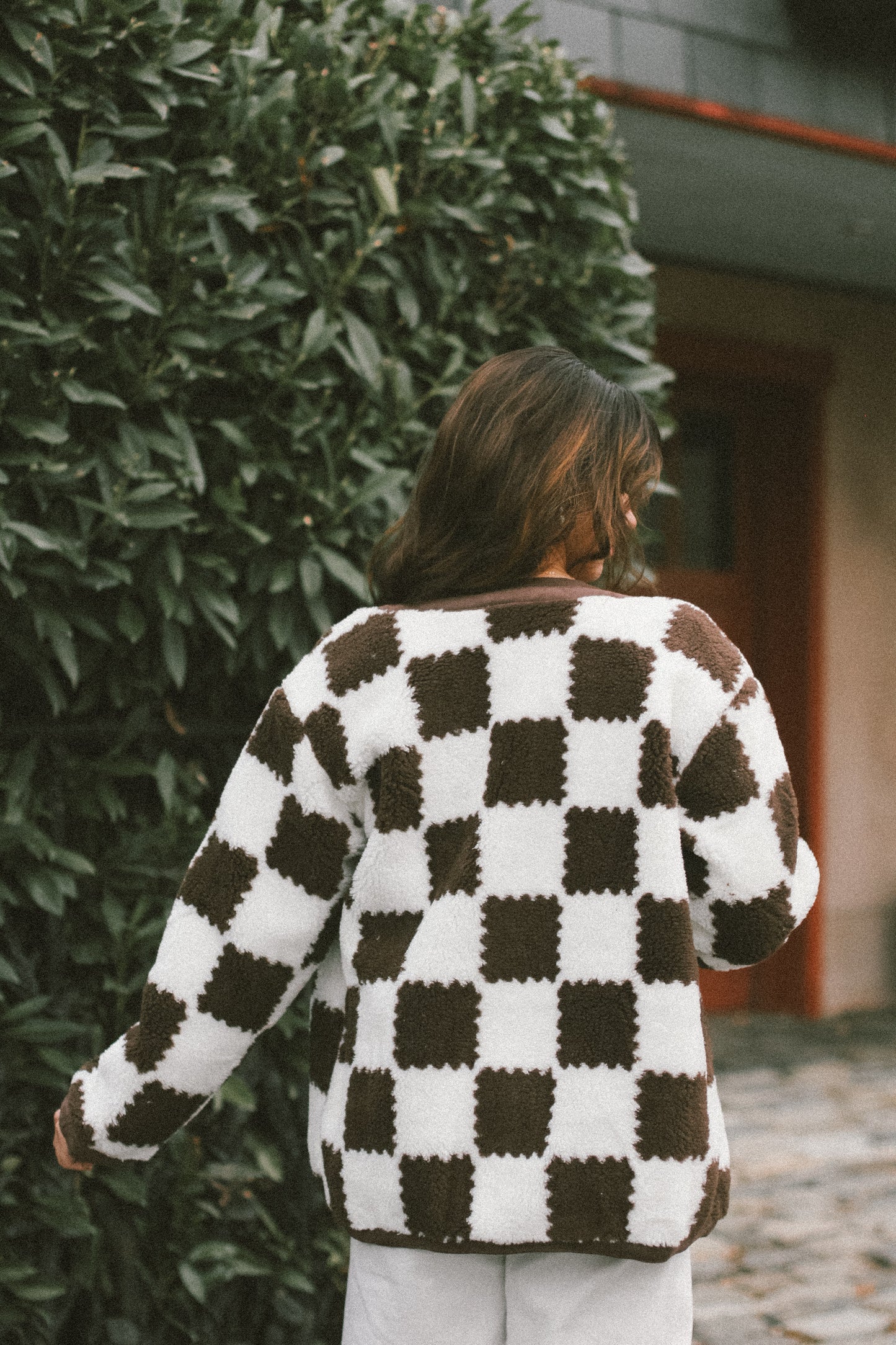 'Camille' Sherpa Gingham Jacket