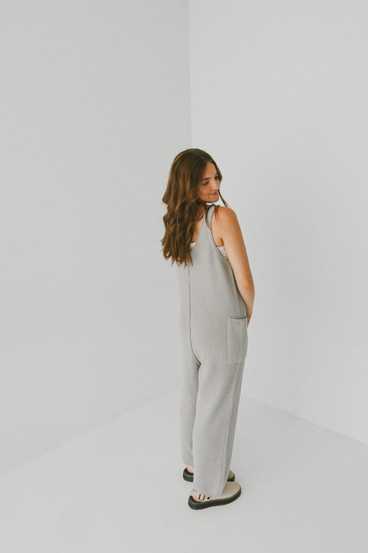 'Cypress' Knit Jumpsuit in Stone